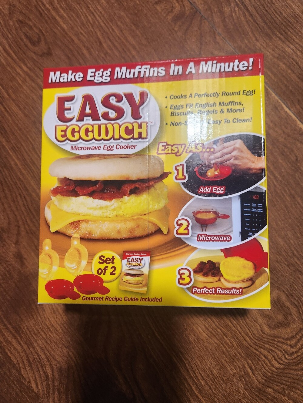 NWT Eggwich Microwave Egg Cooker Set of 2 - Red
